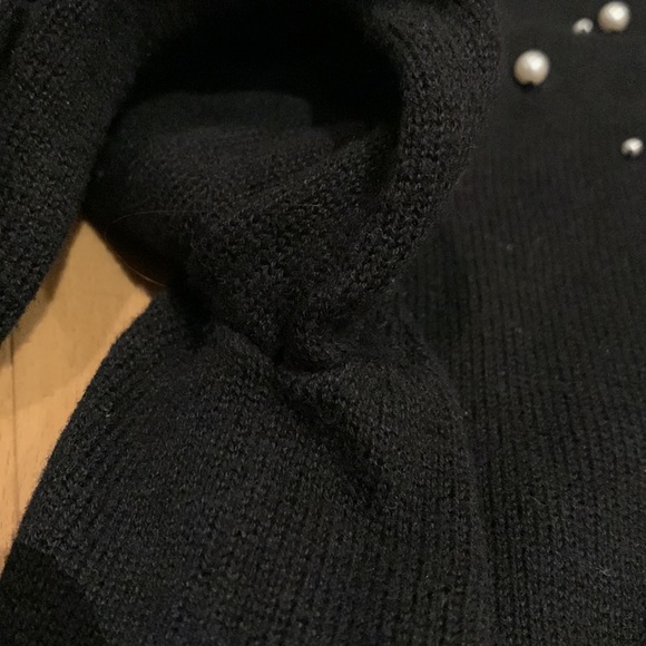 Black Children’s Place Button Up Cropped Knit Cardigan with Fake Pearls -size 14 - Picture 10 of 14